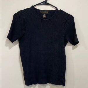 Classiques Entier Black Ribbed Short Sleeve Top